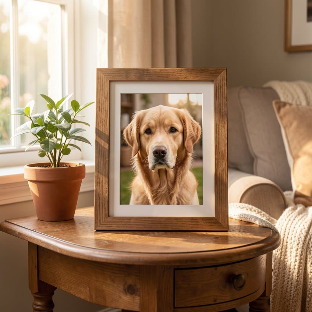 Custom Dog Photo Frame, 8x10 Wood