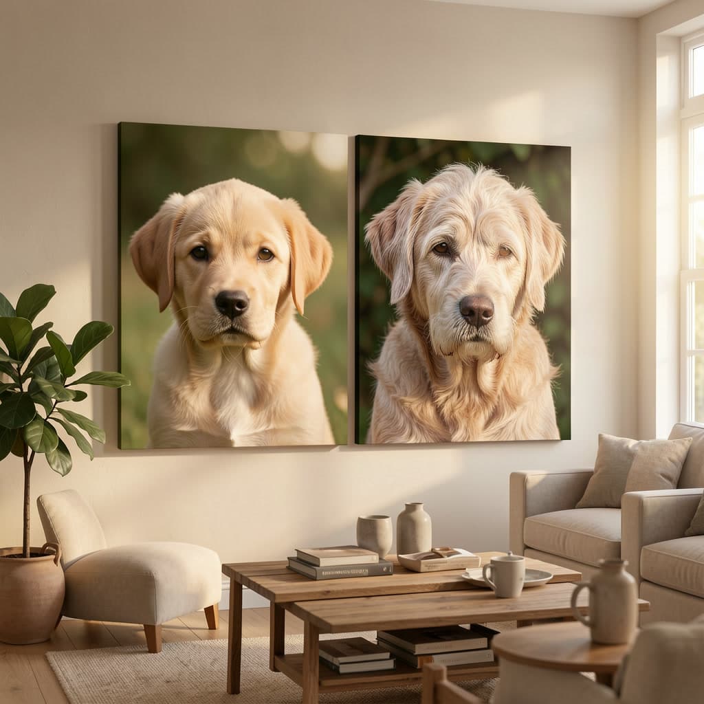 First Day / Last Day Dual Portrait, Premium Canvas