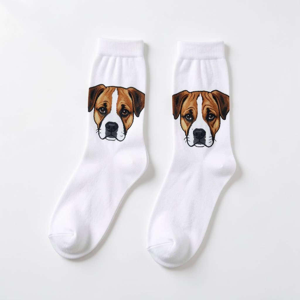 Custom Pet Face Socks, Crew Length
