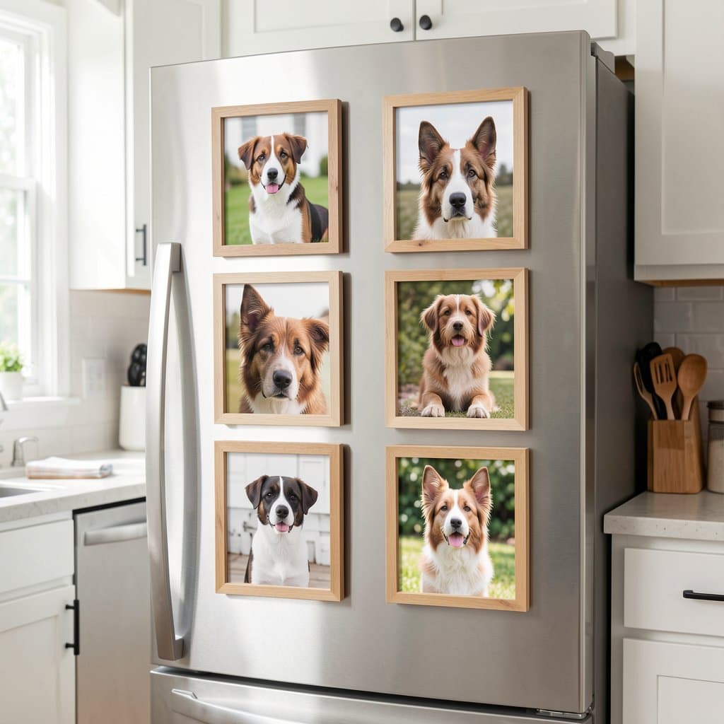 Custom Pet Photo Magnet Set, 4 Pack