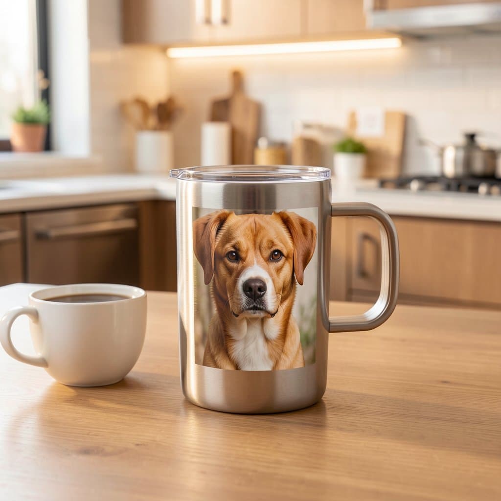 Custom Pet Travel Mug, 14oz Stainless