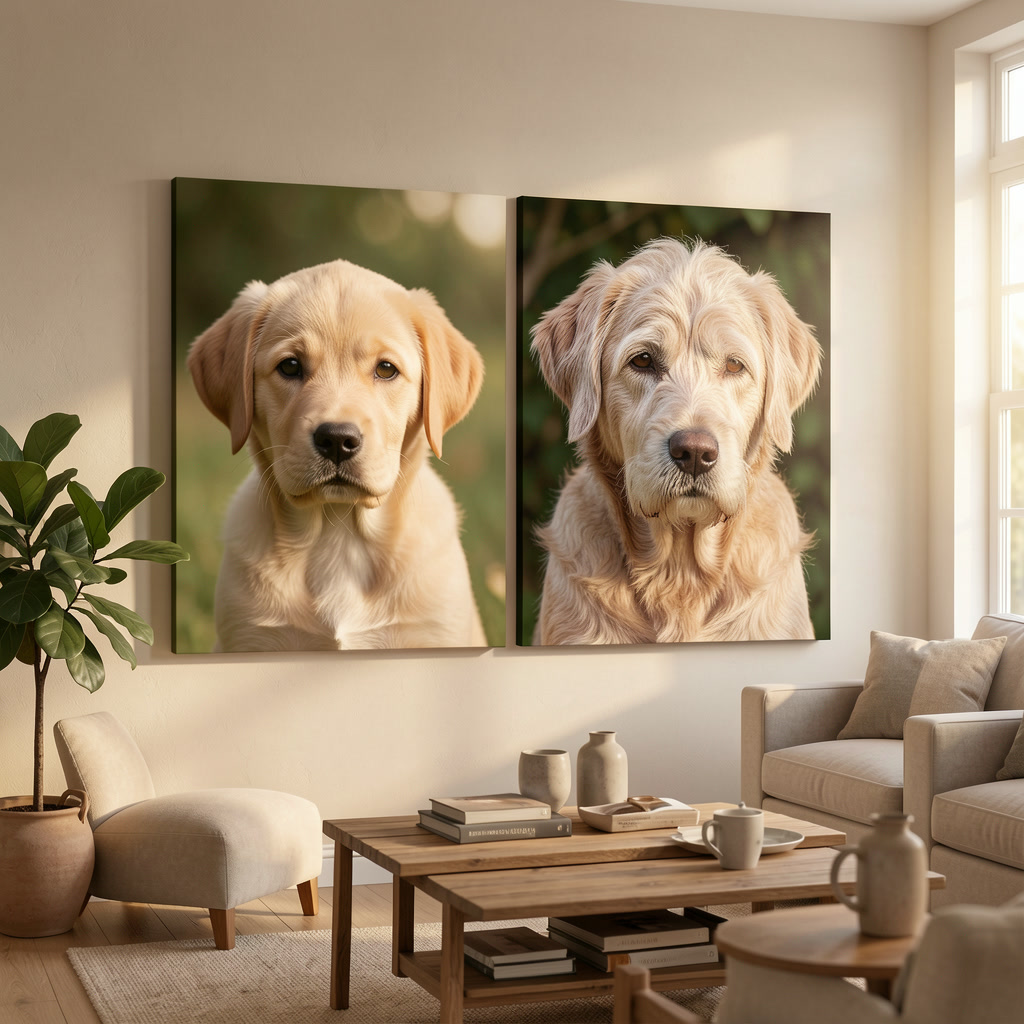 First Day / Last Day Dual Portrait — Premium Canvas
