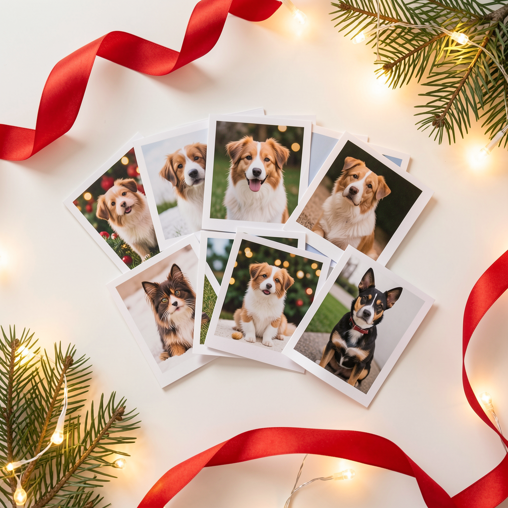 Custom Pet Holiday Card — Set of 10