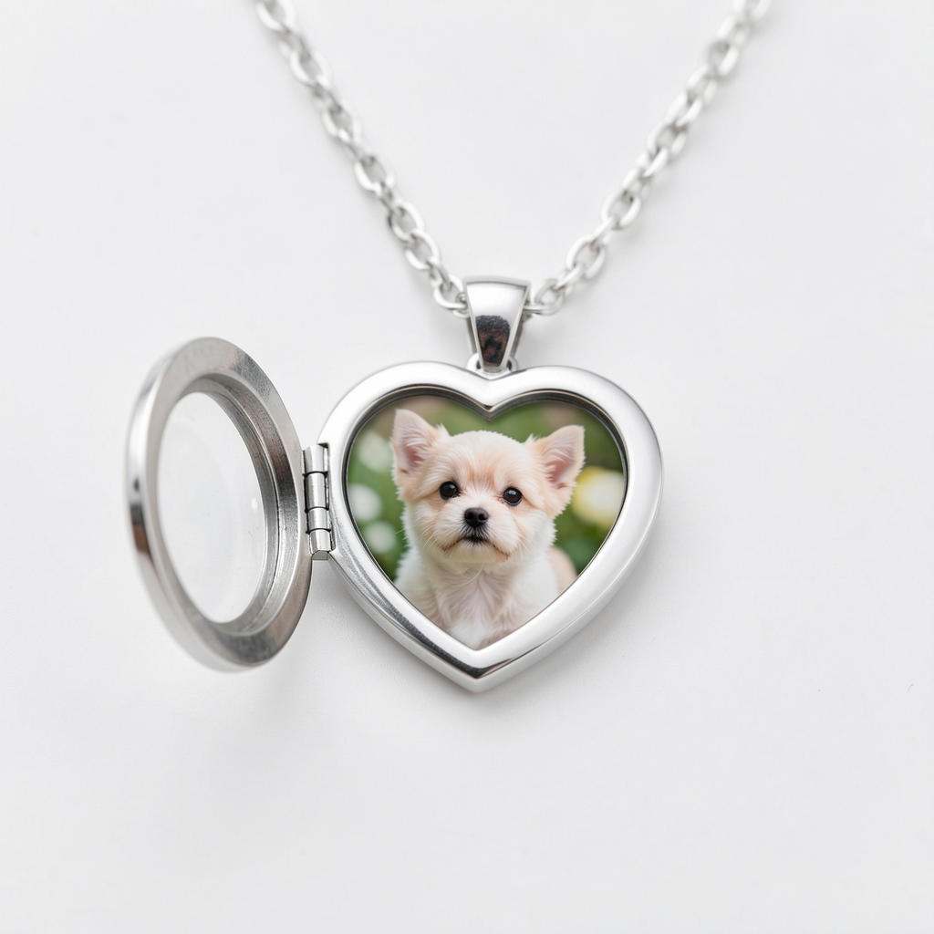 Custom Pet Photo Necklace — Sterling Silver Locket